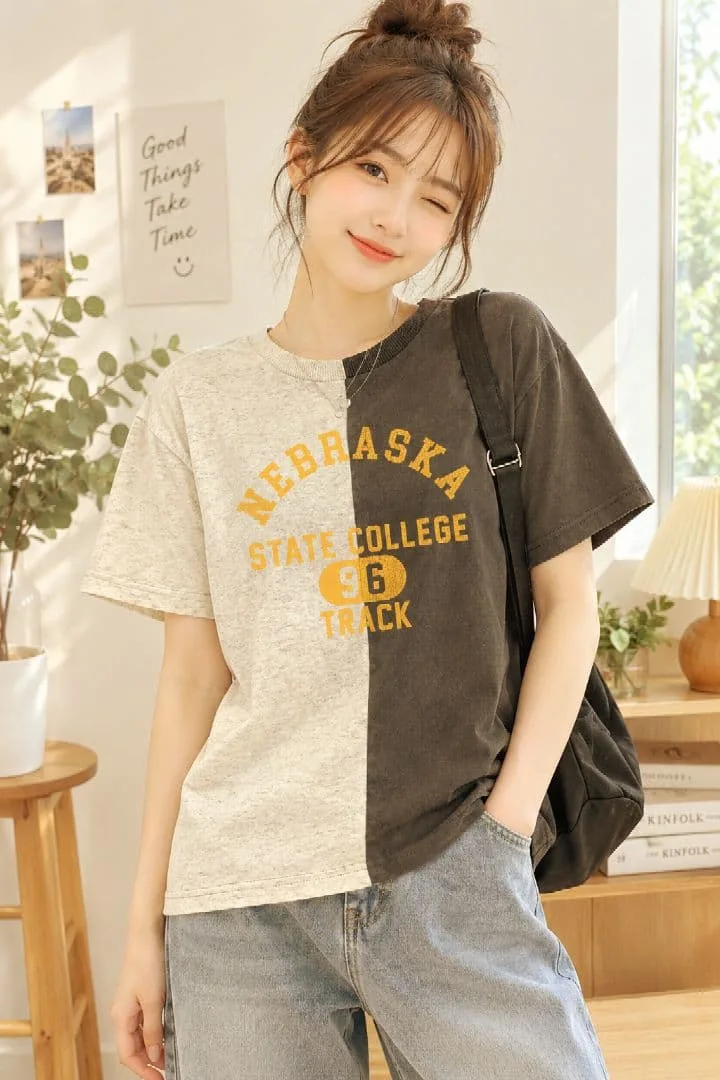 MEKKE バイカラー Tシャツ