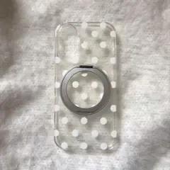 iPhoneケース ドット柄 スタンド付き クリアケース iPhone17