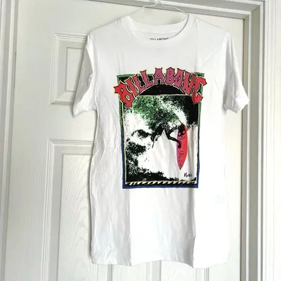 BILLABONG サーフプリント Tシャツ ホワイト 半袖 トップス 白