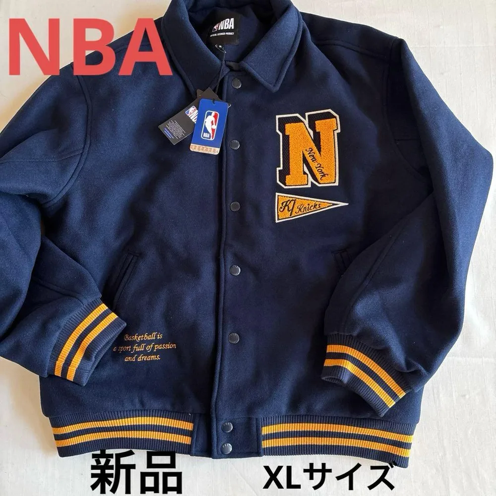 D941新品 NBA ニックス スタジャン XL 中綿ジャケット 刺繍 メンズ