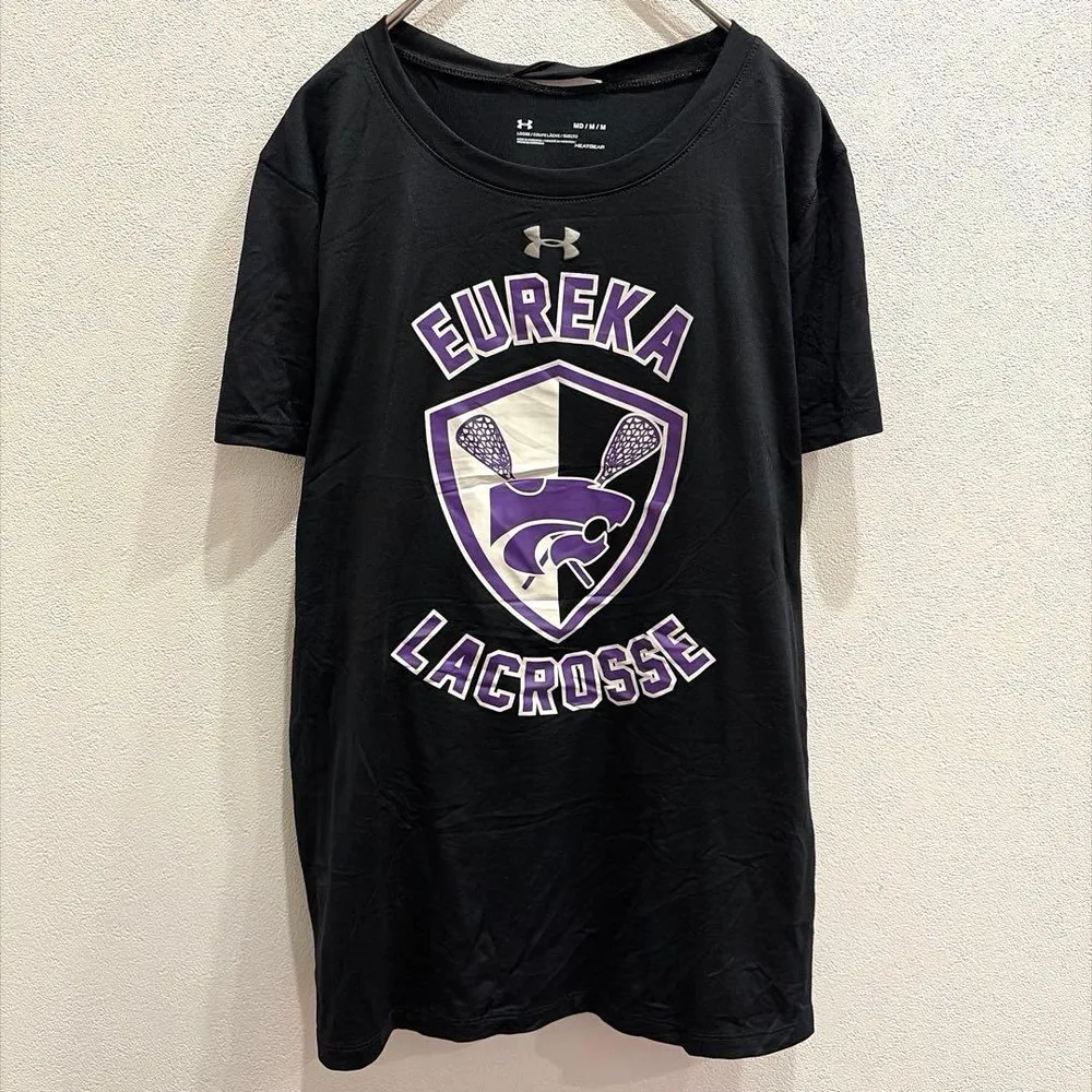 アンダーアーマー 半袖Tシャツ クルーネック プリント M 黒 ポリエステル