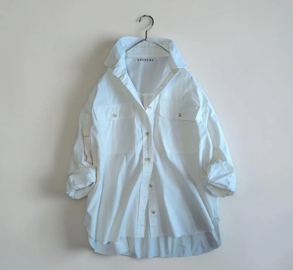 24aw SHENERY 定価1.5万円 オーバーシャツ ゆったり 丈長め