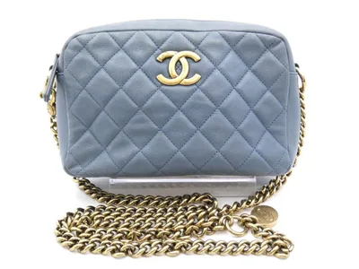 CHANEL マトラッセ チェーンショルダーバッグ ブルー