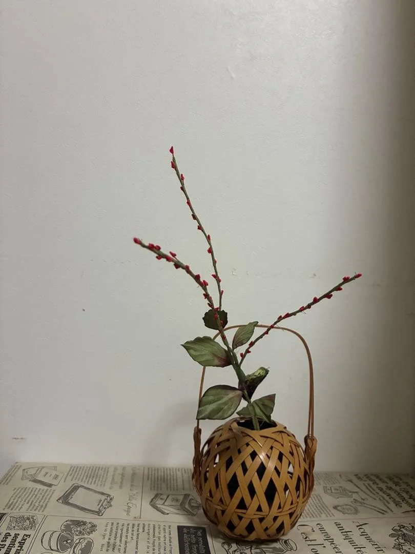 手染め布花 秋の水引き草 インテリア 一輪ひと枝