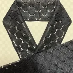 半襟・帯揚げセット 黒 サークルレース