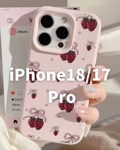 新品 iPhone18/17 Pro用ケース ピンク いちご 水玉 スマホケース