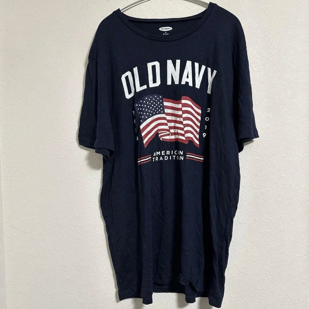 オールドネイビー 星条旗 半袖 Tシャツ クルーネック XL 紺 アメカジ