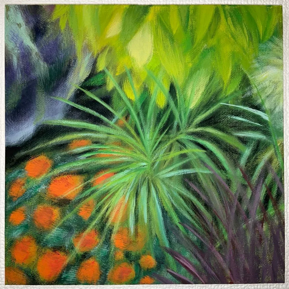 グリーン アクリル画 原画