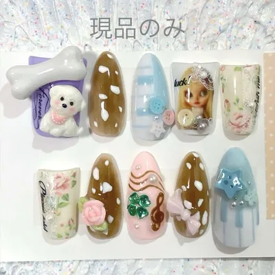 オーダーネイル ネイルチップ ウィッシュコア ドット 平成 バンビネイル