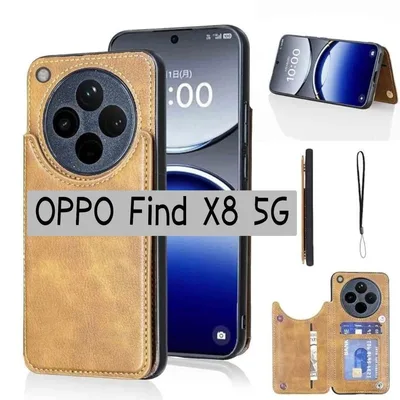 OPPO Find X8 5G スマホケース 手帳型 ブラウン スタンド機能
