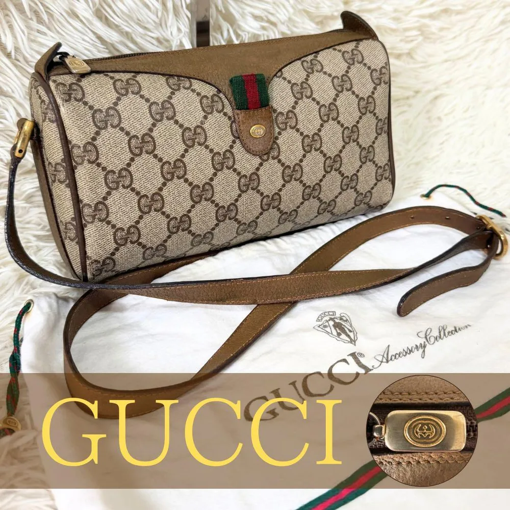 袋付き 2way GUCCI オールド グッチ GG柄 金具 ショルダーバック