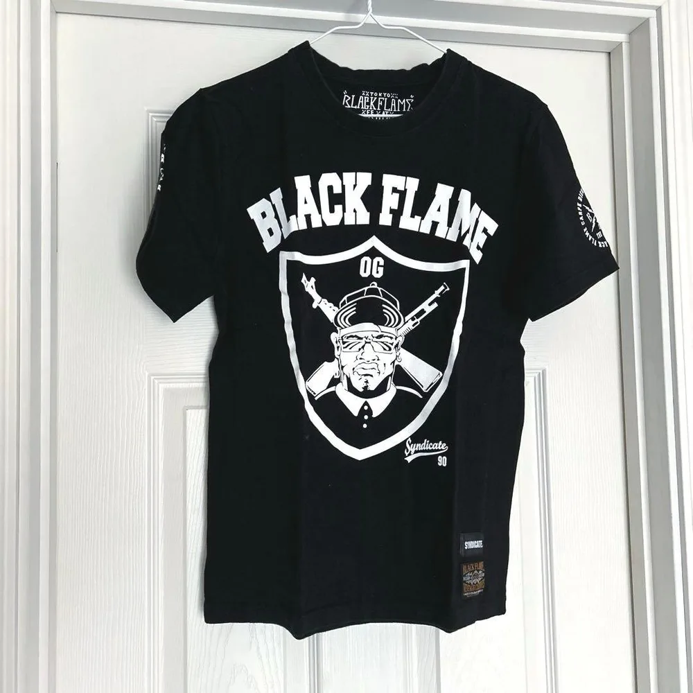 BLACK FLAME Tシャツ ブラック 半袖 ロゴ