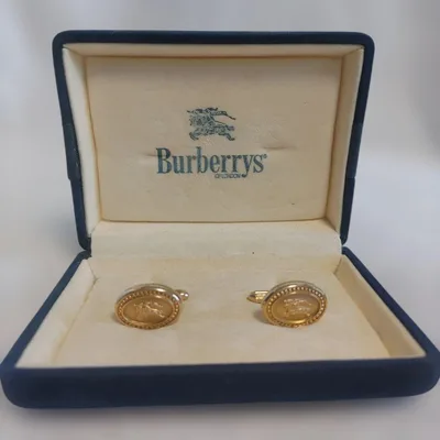 Burberrys バーバリー カフスボタン 騎士ロゴ ゴールド 箱付き
