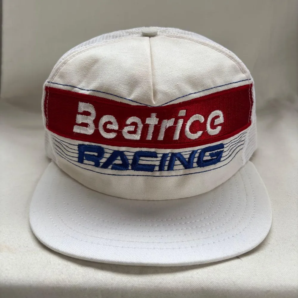 80s BEATRICE キャップ F1 ビンテージ レース 帽子 USA製 白