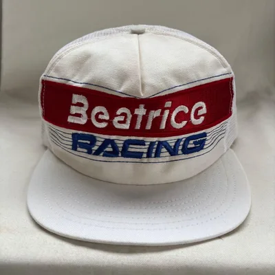 80s BEATRICE キャップ F1 ビンテージ レース 帽子 USA製 白