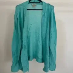 LOFT ターコイズ カーディガン XL 長袖 シンプル 羽織 おしゃれ