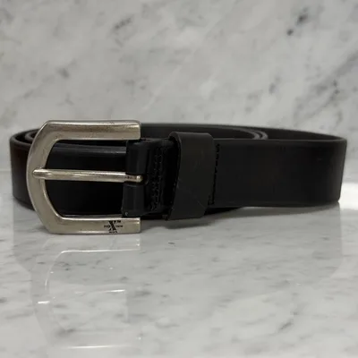vintage X work レザーベルト 本革 ブラック 黒 肉厚