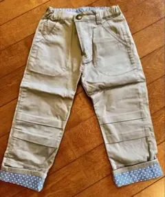 ロングパンツ 110cm ベージュ ドット柄