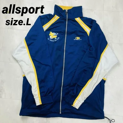 all sport ナイロンジャケット L ネイビー ウインドブレーカー汚れあり
