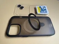 iPhone用 スタンド機能付きケース ブラック