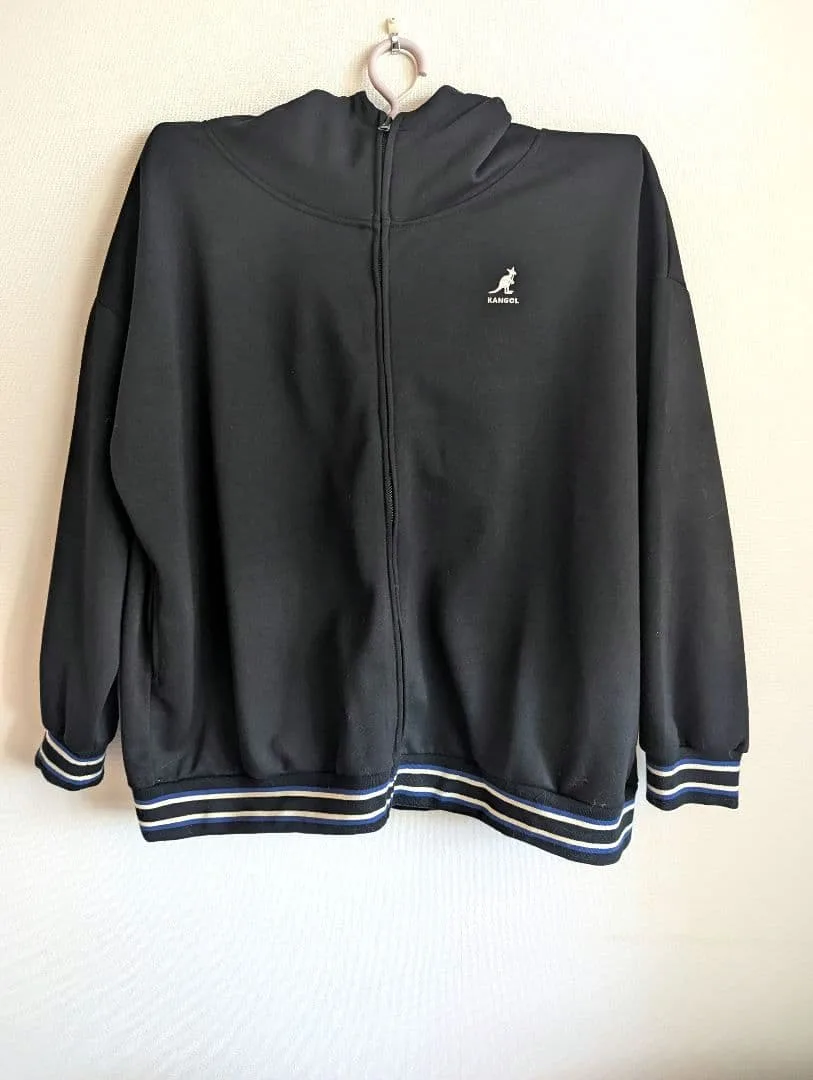 KANGOL ジップアップパーカー ブラック