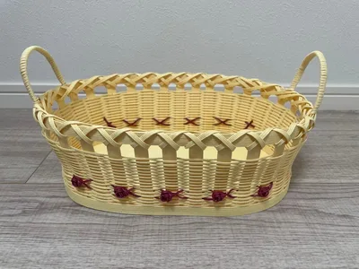 ハンドメイド 収納バスケット 薔薇 持ち手付き 小物入れ かご