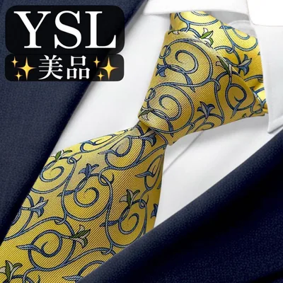 美品✨Yves Saint Laurent ネクタイ 唐草 イヴサンローラン