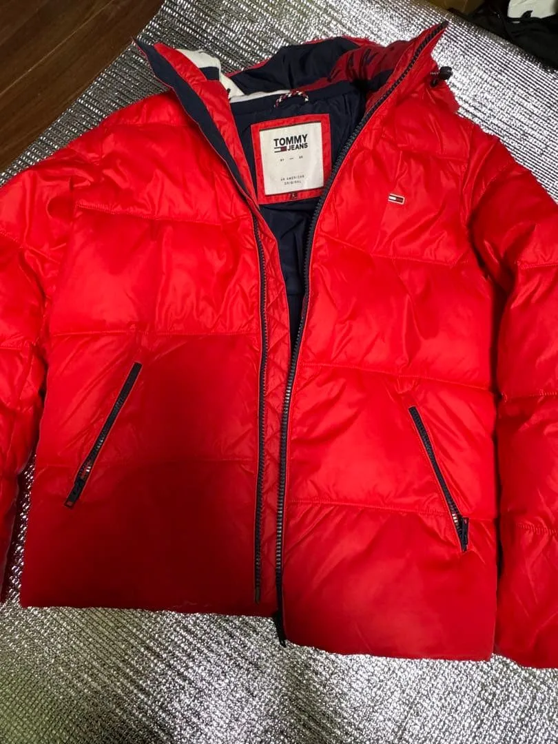 TOMMYJEANS ダウンジャケット レッド フード付き