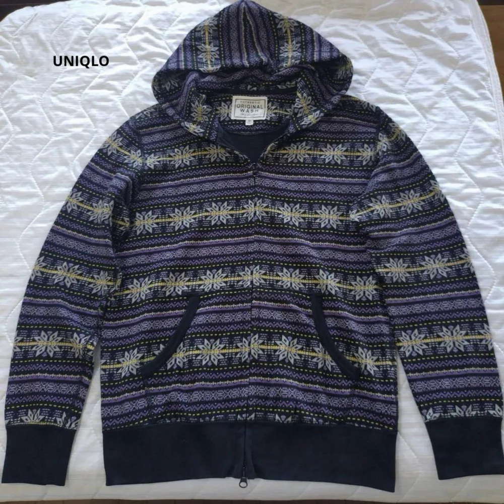 ユニクロ oldUNIQLO ジップアップパーカー ノルディック柄 M