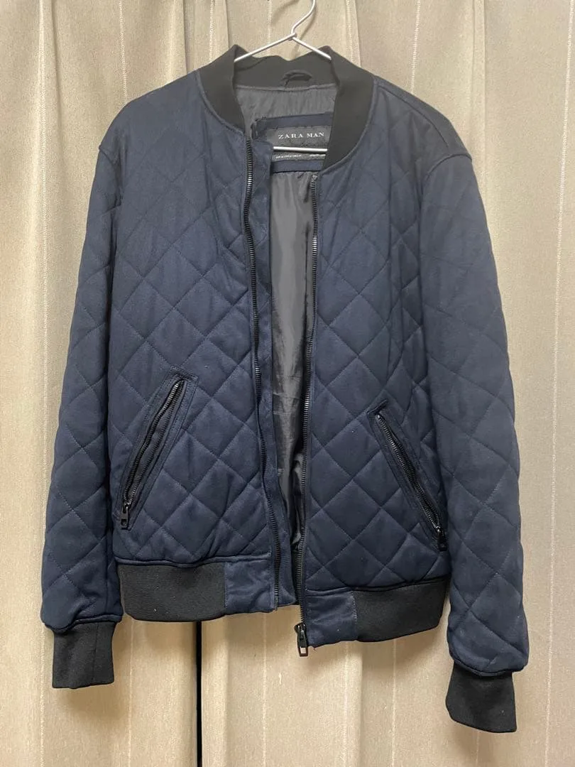 美品ZARA MAN キルティング ジャケット ネイビー M