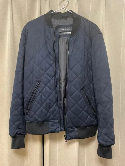 美品ZARA MAN キルティング ジャケット ネイビー M