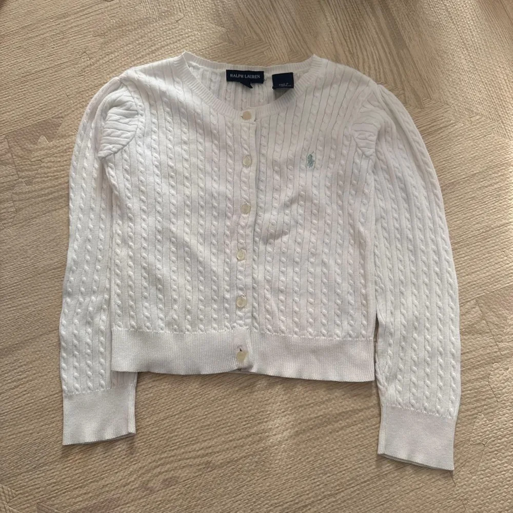 RALPH LAUREN ケーブルニット カーディガン ホワイト 110cm