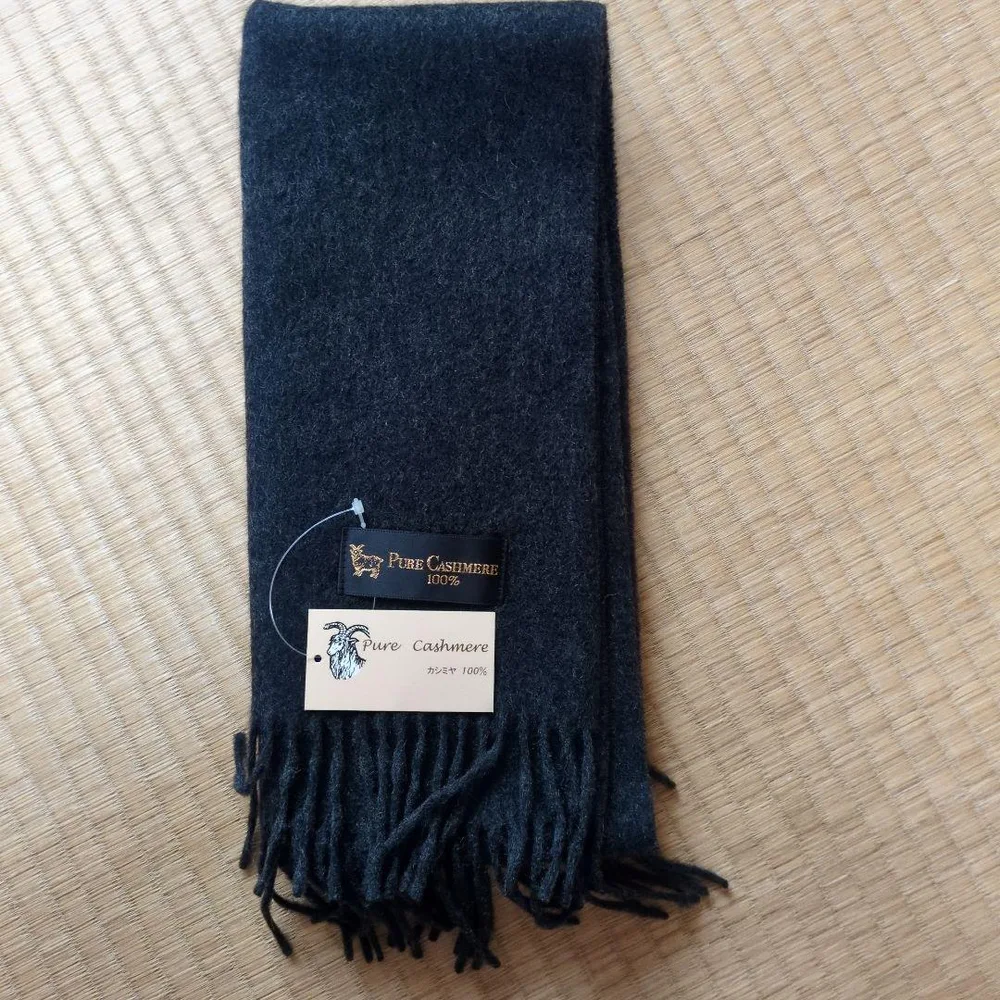 Pure Cashmere 100% マフラー ダークグレー