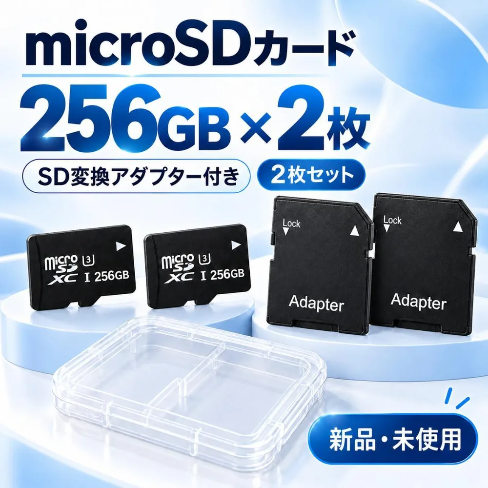 MicroSDカード 256GB 2枚セット SD変換アダプター付き