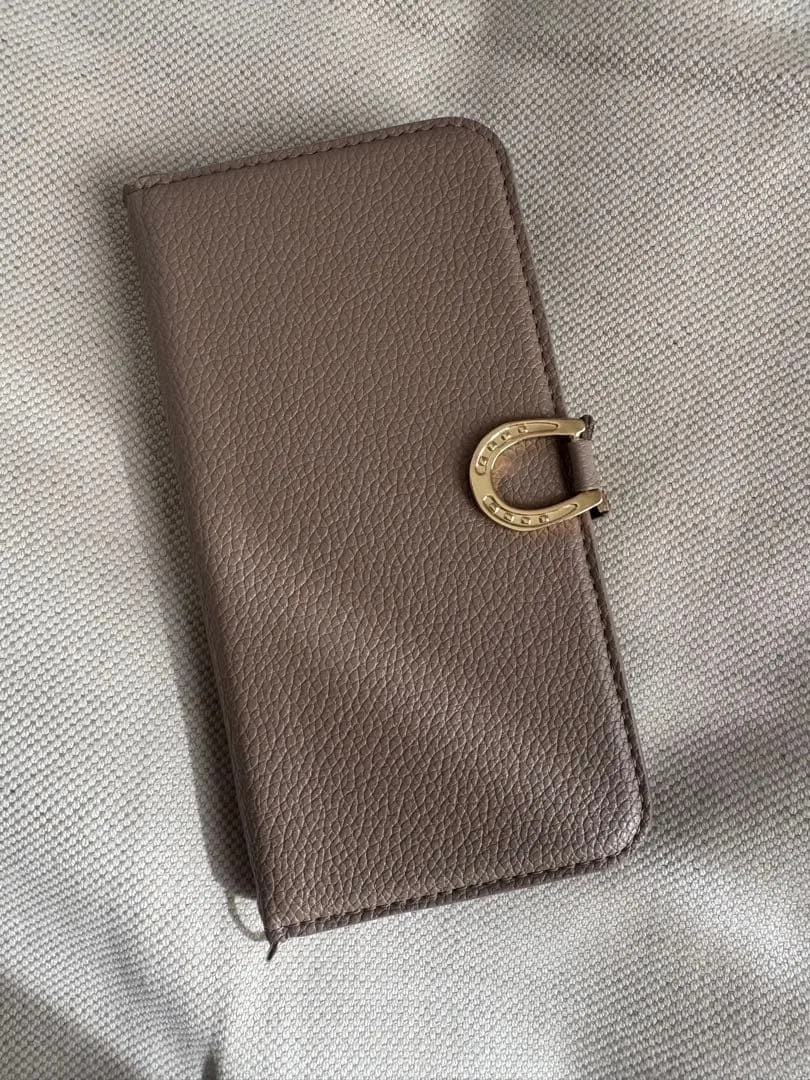 iPhone14用 手帳型ケース ORFEオルフェ✧*。グレージュ ゴールド金具