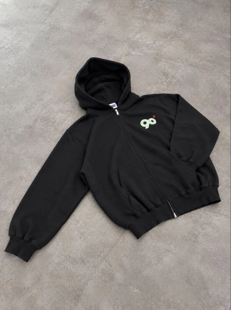 9090 90 Logo Glow Puff Logo Hoodie ブラック
