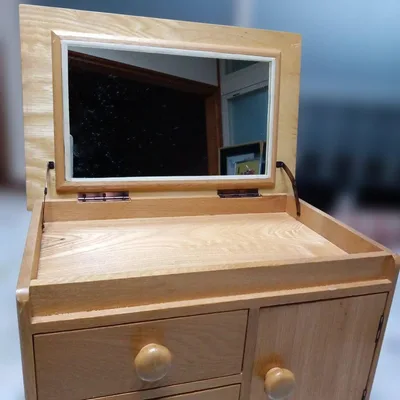 木製 ミニドレッサー 鏡台 収納ボックス