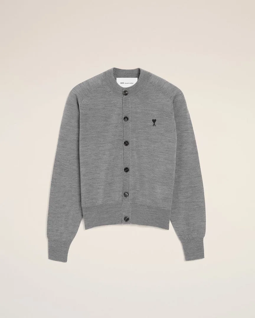 AMI Paris クルーネック カーディガン グレー