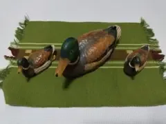 マガモの置物(陶器) 3点セット インテリア