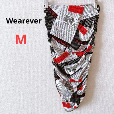 一点もの⭐️Wearever【M】新聞プリント トップス 赤 黒 レア 文字