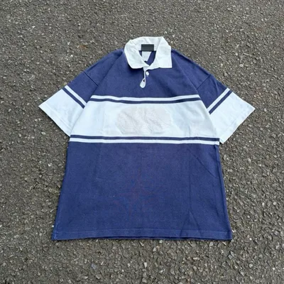 90s CANTERBURY ラガーシャツ 半袖 ボーダー ネイビー メンズ