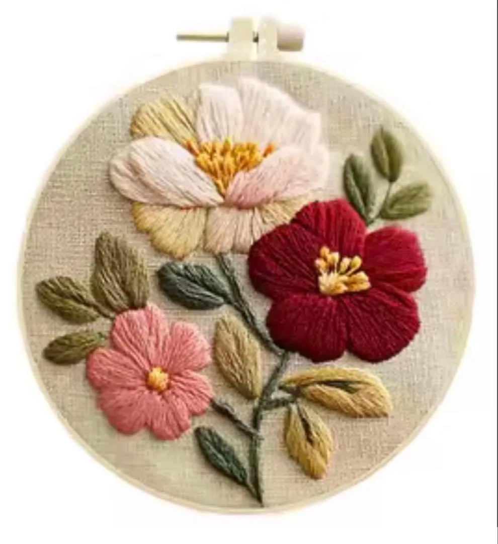 フランス刺繍キット☆三輪の花
