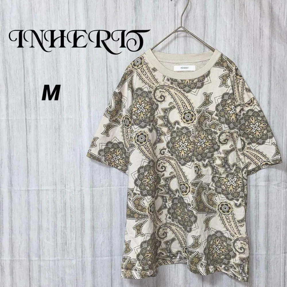 【インヘリット】 Tシャツ 半袖 ペイズリー柄 総柄 M 綿100%