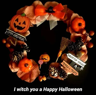 ☆*:.☆魔法のほうき★ハロウィンリース ★ ★ジャック☆パンプキン☆*:.。.