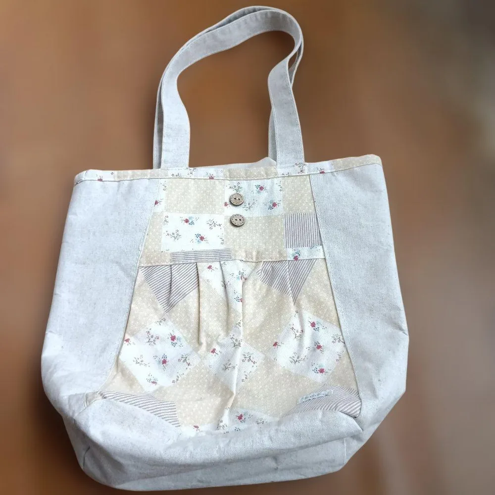 ハンドメイド 保冷トートバッグ 花柄 サブバッグ
