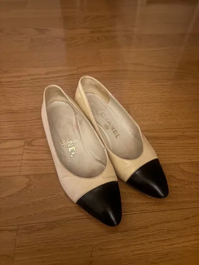 CHANEL バイカラー パンプス ベージュ ブラック