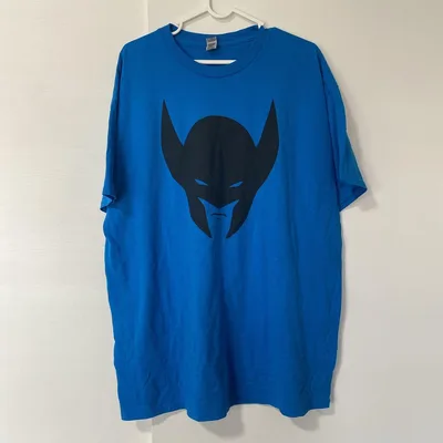 ギルダン 半袖 Tシャツ クルーネック プリント 3L 青 綿 デイリー