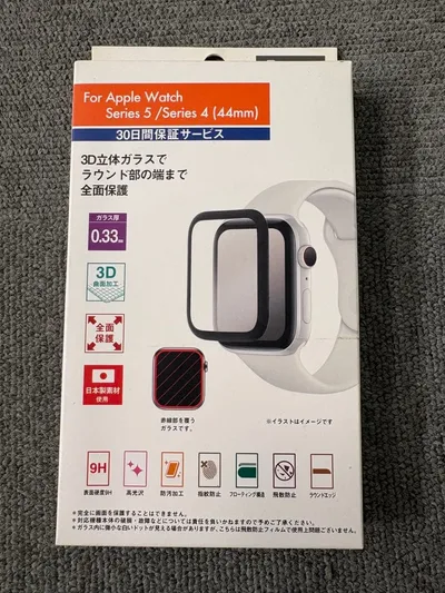 Apple Watch 44mm 3D保護ガラス ブラック新品