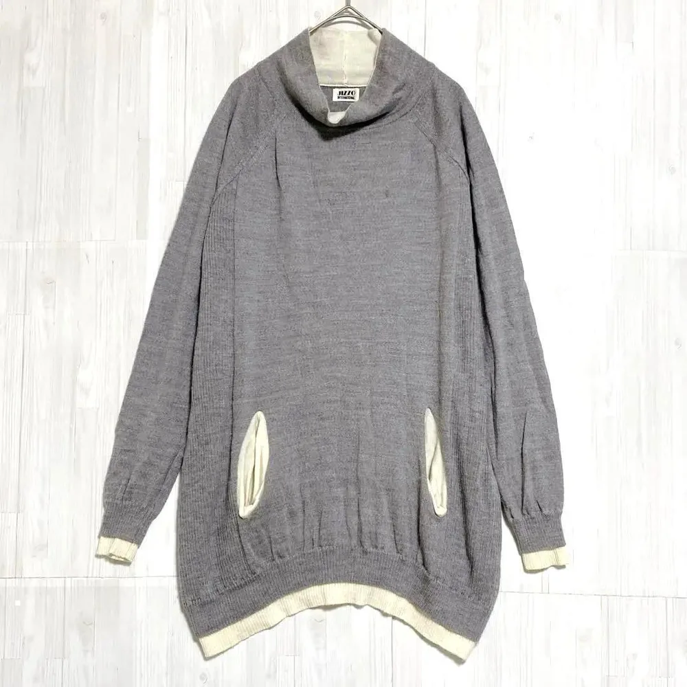 JIZZO ハイネックニットチュニック グレー 40 / L