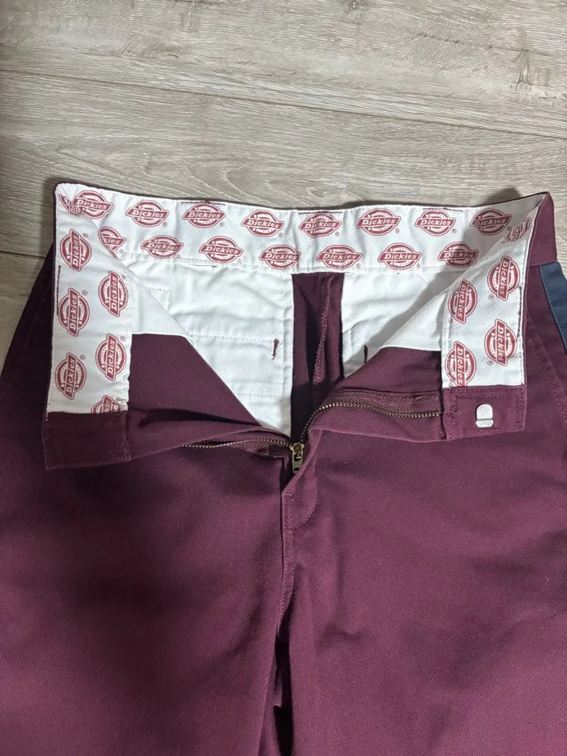 Dickies ディッキーズ ワークパンツ ワインレッド S サイドライン